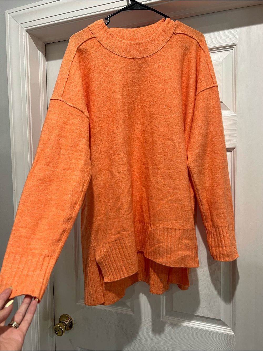 Free People Vibrant Orange Pullover Sweater - Large